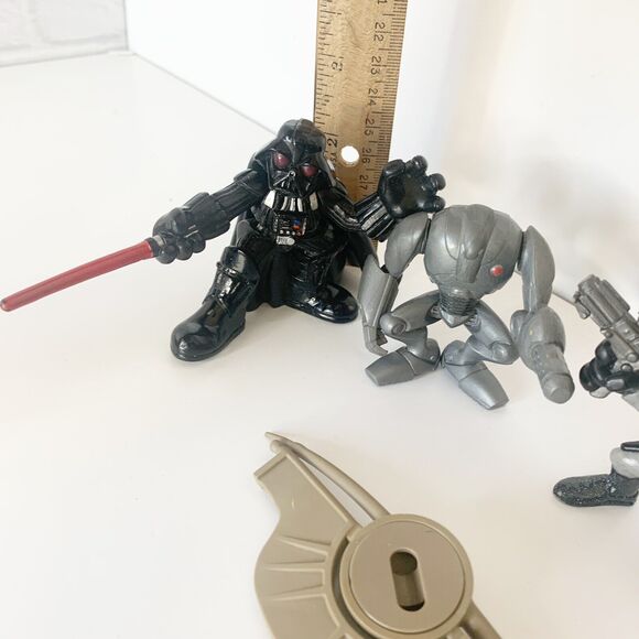 Star Wars Galactic Heroes Figures Lot Chebacca Darth Vader Battle Droid Boba - Picture 9 of 9